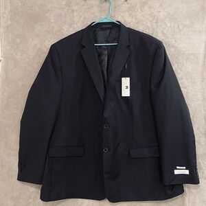 NWT Collection By Michael Strahan Classic Fit 54R Black Pinstripe Blazer WOOL BL